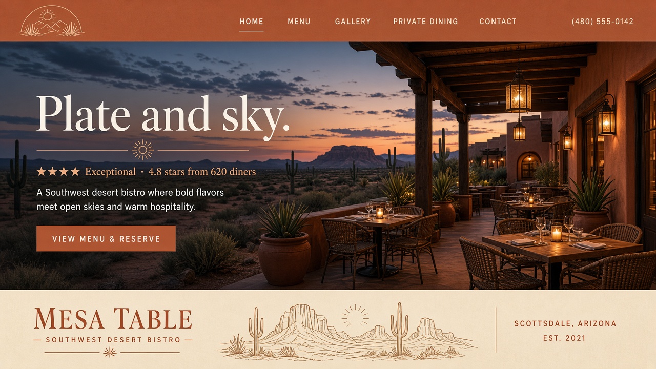Mesa Table look for Mill and Vine