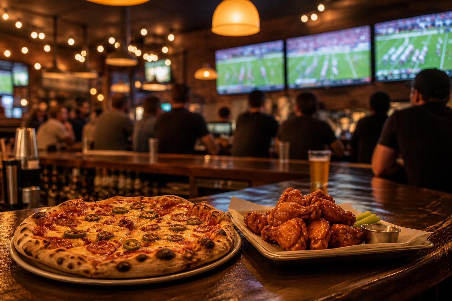 Pepperoni pizza at the bar